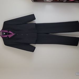 Suits Us Black W/ Purple Pinstripes Pantsuit 10